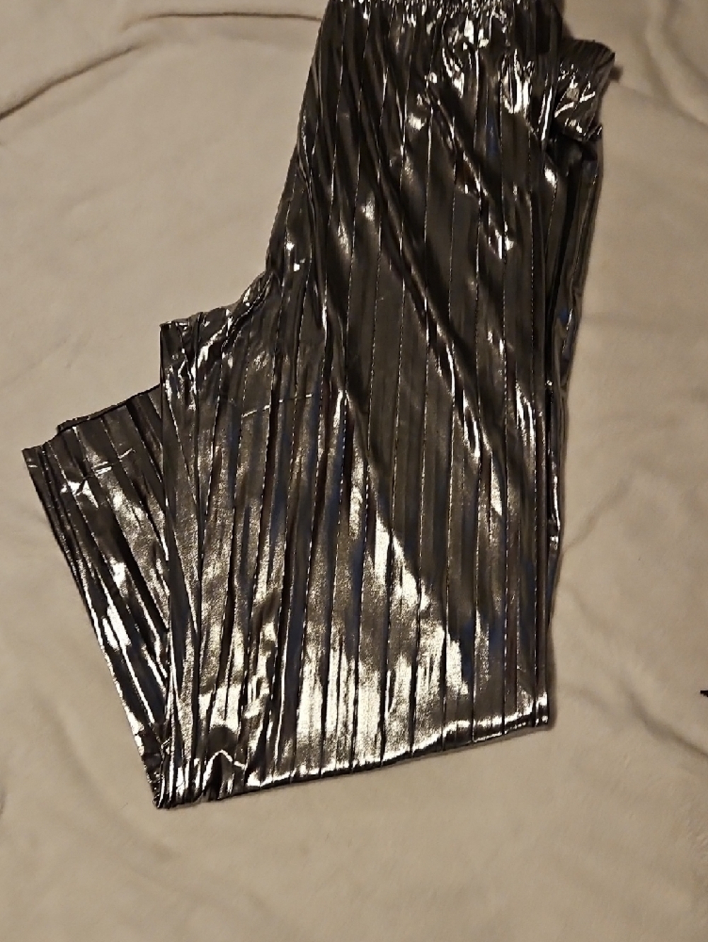 Sincerely Jules Metallic Silver Pleated Pants - Picture 7 of 8